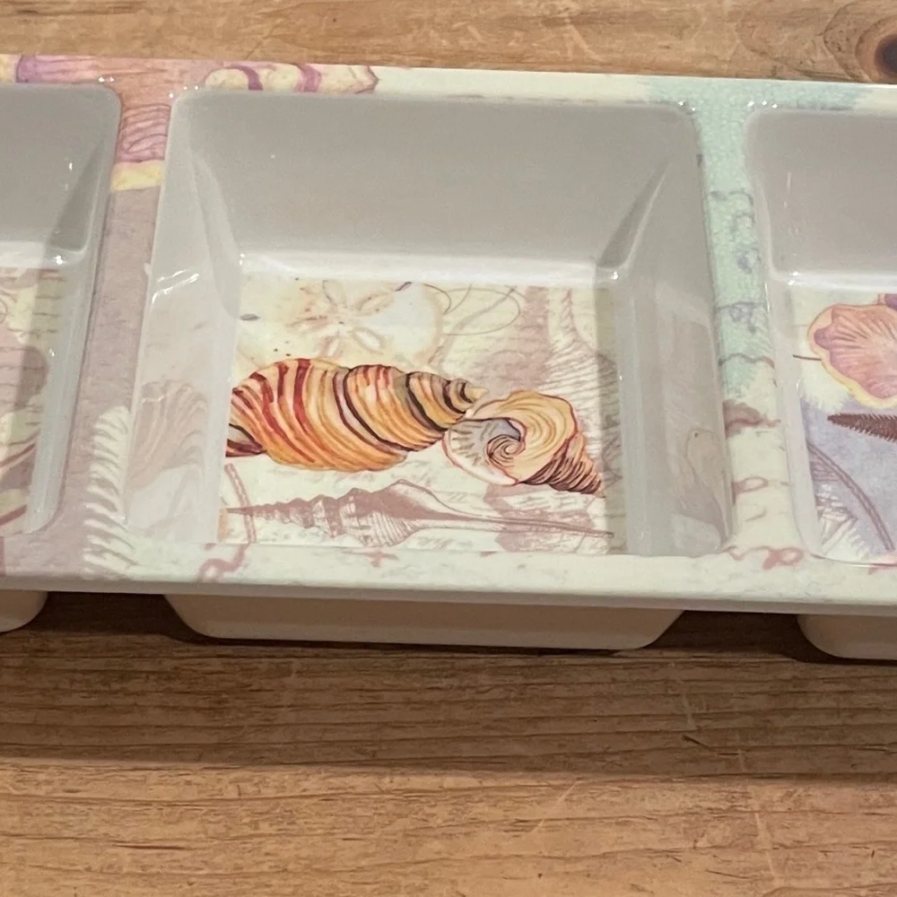 Precidio Melamine Ocean Beach Sea Life divided serving tray dish appetizer